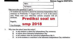 Prediksi Soal Un 2018 Bahasa Inggris Smp Pdf Info Pendidikan Terbaru