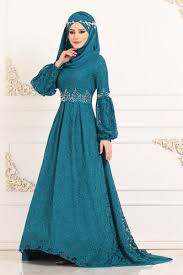 Modaselvim Abiye Balon Kol Incili Dantel Abiye 5141ay342 Petrol Fashion Dresses Muslim Fashion Soiree Dress