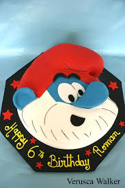 Cartoon Character Birthday Cake Images For Boys Papa Smurf Cake Top Smurfs Cakes Birthday Party Girl Boys Schtroumphs Smurfs Cake Boy Birthday Cake Birthday Cake Kids