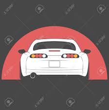 Vector White Sports Car On Red Sun Background Car Sketch Back Royalty Free Cliparts Vectors And Stock Illustration Image 89092795 Buy this premium 2d cad model of a japanese minivan in four view. vector white sports car on red sun background car sketch back