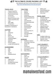 Printable Packing List Packing List For Cruise Packing For A Cruise Printable Packing List