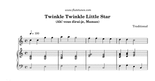 Twinkle Twinkle Little Star Traditional Free Flute Sheet