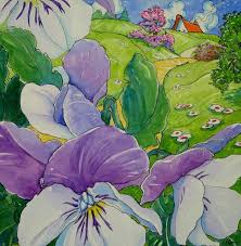 Wall art spring designs for classroom wall decor. Pansies In Spring Flowers Drawings Pictures Drawings Ideas For Kids Easy And Simple