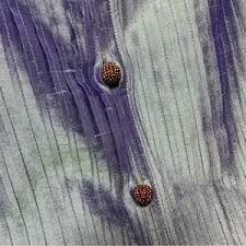 Xilingshi Janet Eagan Design Silk Pintucket Jacket Iridescent Blue Size L