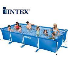 foldable rectangular mobile aquarium home environmentally swimming pool with tube supporter blue agp pool 300 200 75cm in 2021 rectangular pool intex pool picture