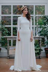 Contemporary Elegance From The Oh Que Luna 2016 Collection Onefabday Com Ireland Cape Wedding Dress Wedding Dress Long Sleeve Wedding Dress Sleeves