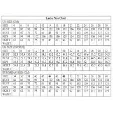 sizing chart womens clothing