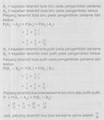 Peluang terambil dua kelereng berwarna sama. Sebuah Kotak Berisi 5 Bola Biru 3 Bola Putih Dan 1 Bola Merah Dari Dalam Kotak Tersebut Diambil Brainly Co Id