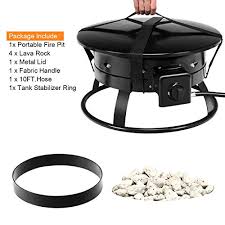 5 / 5 ( 2 votes ). Giantex Firebowl Outdoor Portable Propane Gas Fire Pit 19 Inch Diameter 58 000btu W Cover Carry Kit Lava Rock Fire In Style Fireplaces Stoves Fire Pits