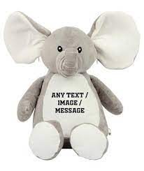 Personalised Teddy Bear With Your Own Text Image Message Etsy Personalised Teddy Bears Elephant Plush Baby Elephant Stuffed Animal