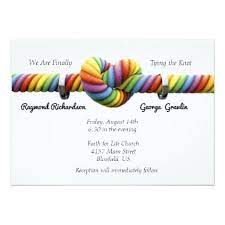 Rainbow Tie The Knot Wedding Invitation Wedding Invitations Cards Custom Invitation Ca Tie The Knot Wedding Funny Wedding Invitations Wedding Invitations Diy