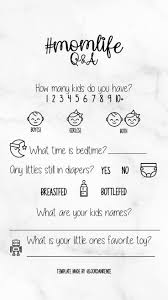 Instagram Story Template Mom Life Q A Www Instagram Com Jordanrenie Perguntas