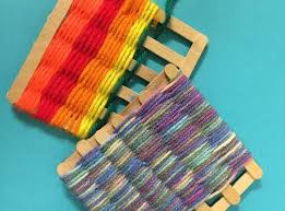 How To Make A Craft Stick Loom Recipe Craft Stick Crafts Weaving For Kids Weaving Projects