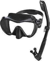 Cressi Italian Boutique Collection Tempered Glass Lens Frameless Scuba Snorkeling Dive Mask Dive Mask Snorkel Set Mask