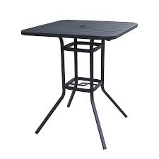 A restaurant deck or outdoor bar is a huge asset. Style Selections Pelham Bay Square Outdoor Bistro Table 33 In W X 33 In L With Umbrella Hole In The Patio Tables Department At Lowes Com