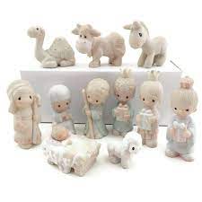Miniature kids christmas nativity scene with creche, set of 12 rearrangeable figures. 11 Vintage 1982 Precious Moments Mini Nativity Scene Set Figurines Jonathan David Enesco Precious Moments Precious Moments Coloring Pages Nativity Scene Sets