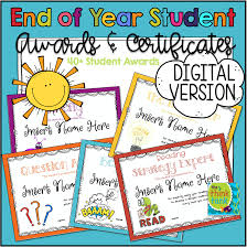 End Of Year Student Awards Certificates Digital Learning Distance Learning In 2020 Distance Learning Digital Learning Student Awards