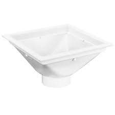 Zurn 14 In X 14 In Pvc Floor Sink With 4 In Pvc Hub Connection With Dome Strainer And Half Grate White Floor Sink Pvc Flooring Sink