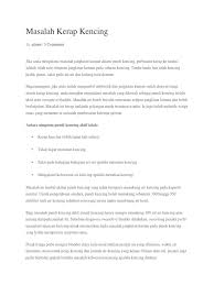 Bila dah buang air kecil , sekaligus toksik kotor dalam badan buang terbuang sekal. Masalah Kerap Buang Air Kecil