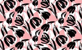 Shutterstock.com sizing the walls sizing allows you to maneuver the paper into position on the wall without tearing. High Contrast Black White Pink Sketch Tulip Flower Motif Pattern Wallpaper For Walls Bold In Bloom