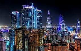 download wallpapers riyadh capital colorful city lights night skyscrapers modern buildings saudi arabia besthqwallpapers com riyadh city wallpaper city