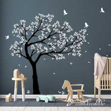 Tree Birds Wall Decal Nursery Large Tree Decal Wall Etsy In 2020 Wall Stickers Bedroom Wall Murals Tree Wall Murals