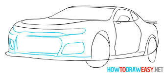 Draw a rectangle from the middle of the front wheel to the top of the triangle. How To Draw A Chevrolet Camaro Zl1 How To Draw Easy