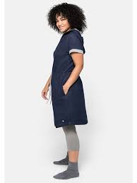 Sweatstoffe sind nur was für sportklamotten? Sheego Sheego Sweatkleid Mit Kapuze Bindeband Und Kontrastdetails Klingel