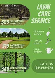 Want To Create A Landscaping Service Poster For Your Business Try This Simple Post That You Can Customize Into Any Look E Green Lawn Care Lawn Care Green Lawn