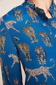 Menagerie Ruffled Blouse In 2020 Animal Print Shirts Printed Shirts Animal Print Outfits