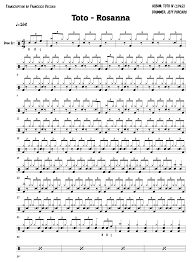 Toto Rosanna Drum Sheet Music In 2019 Drum Sheet Music