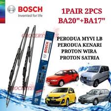 (example if your size is 17, choose 18) Bosch Advantage Wiper Blade 20 17 Set Myvi Lagibest Kenari Wira Satria