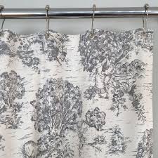 Black And White Shower Curtain Farmhouse Grey Toile Farmhouse Fabric Shower Curtain 72 X 72 In Stock Farmhouse Shower Curtain Farmhouse Shower French Country Bathroom