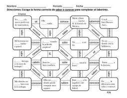 Saber Vs Conocer Maze By Kristie Bresz Wilson Teachers Pay Teachers Saber Vs Conocer Spanish Teaching Spanish
