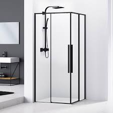 Cabine De Douche Coulissante De 80x80 A 100x100 Cm Noir Mat Arena Black Cabine De Douche Douche Angle Cabine Douche Angle