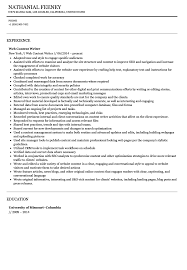 web content writer resume sample