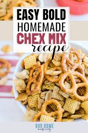 easy bold homemade chex mix recipe