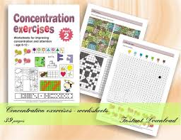Concentration Exercises For Kids Part 2 Age 8 12 39 Etsy In 2020 Exercise For Kids Kids Part Workbook