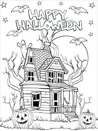 Halloween Haunted House Haunted House To Print And Color With Pumpkins Jack O In 2020 Halloween Coloring Book Free Halloween Coloring Pages Halloween Coloring Pages