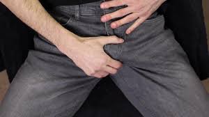 Getting hard with pants on and jerking off with dirty talk