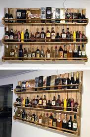 Pallet Wine Shelf Diy Home Bar Pallet Wall Shelves Bars For Home
