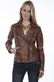 Scully Womens Distressed Sanded Leather Jacket In Brown Saratoga Saddlery International Boutiques