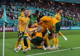 Wales' aaron ramsey, second right, celebrates with wales' gareth bale after scoring his sides first goal during the euro 2020 soccer championship group a match between turkey and wales the baku. Fkeceoqdpzq0ym