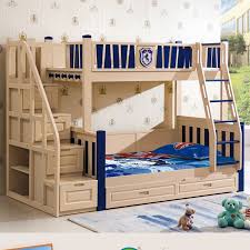 The top bunk bed has a guard rail for kids safety. High Quality Solid Wood Children Bunk Bed For Kids Bedroom Sets Aliexpress