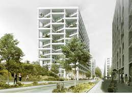 view from the south with public street space architektur visualisierung architektur architekt