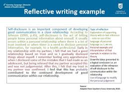Examine and extract conclusions regarding the material you went through; I Need An Example Of A Reflective Journal