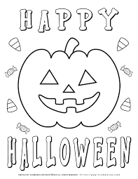 You can find lots of printable pages here to decorate and give to your ghost and ghouls. Halloween Coloring Pages Happy Halloween Planerium