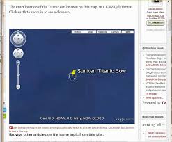 titanic wreck exact location on google