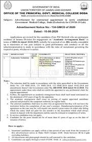 Gmc Doda Recruitment 2020 New Government Medical College J K Jkalerts Jk Updates