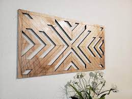 Wood Wall Art Rustic Chevron Design Boho Wooden Wall Birch Etsy Wood Wall Art Etsy Wall Art Rustic Wall Art